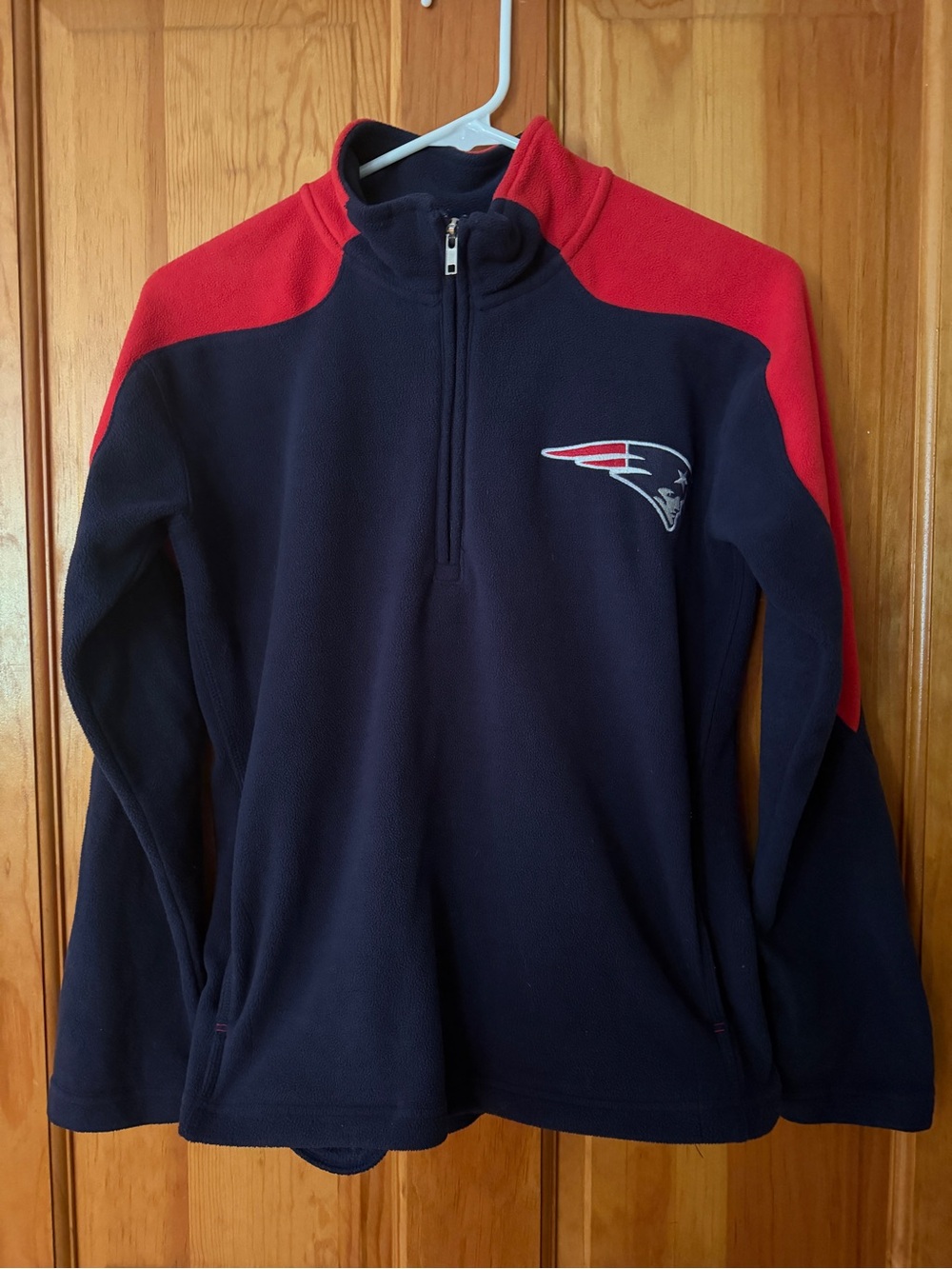 NFL Navy and Red Quarter-Zip Fleece Pullover